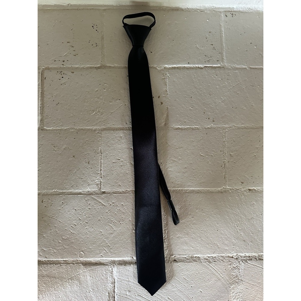 Mens Black Satin Formal Tie NWT